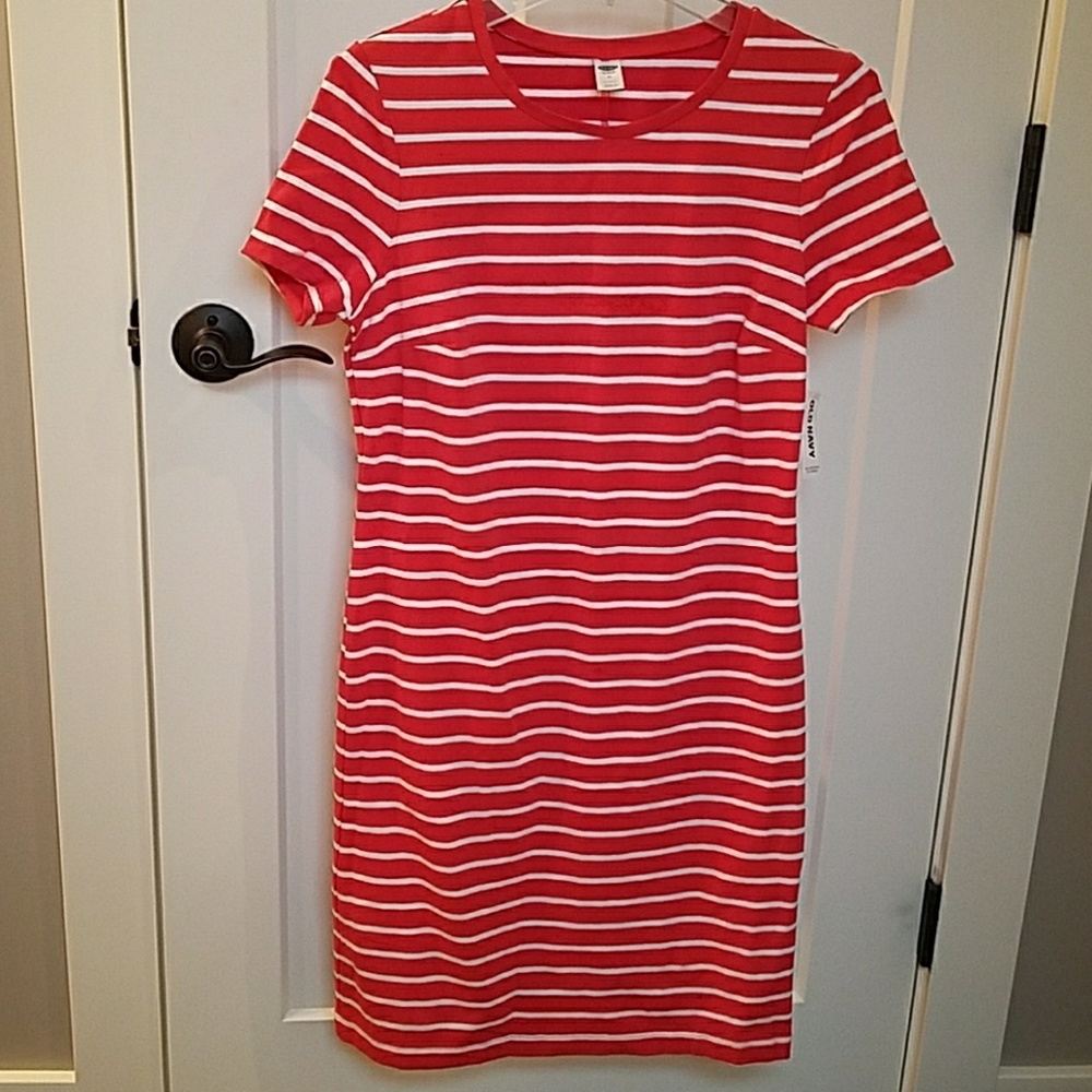 **BRAND NEW ** Red and White striped Tshirt Dress